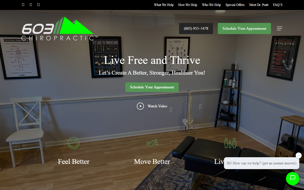 603chiropractic.com screenshot