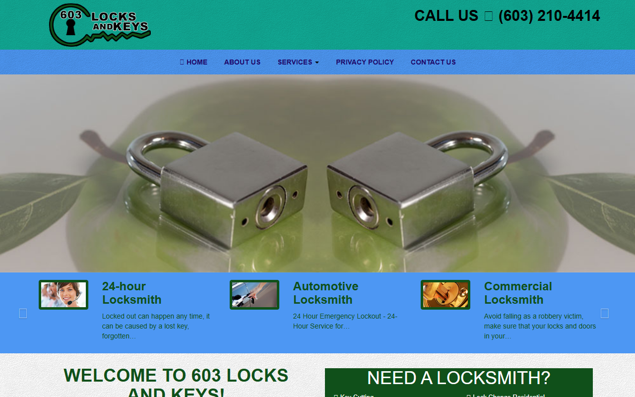 603locksandkeys.com screenshot