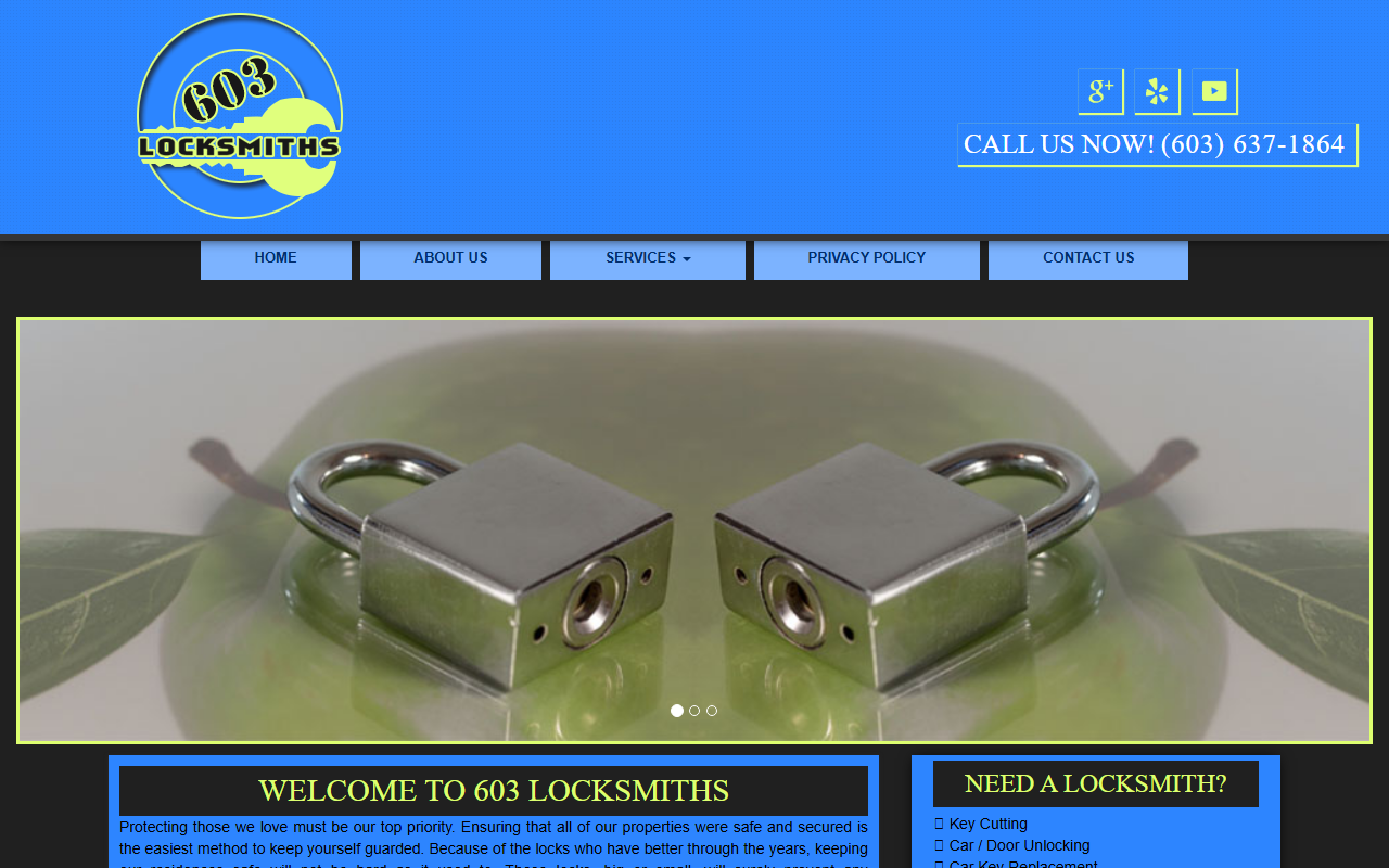 603locksmiths.com screenshot