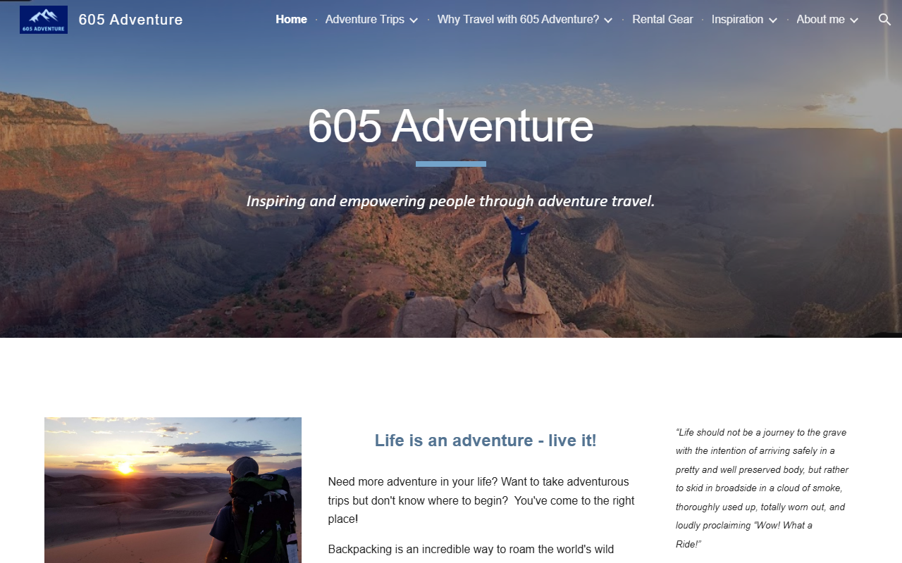 605adventure.com screenshot