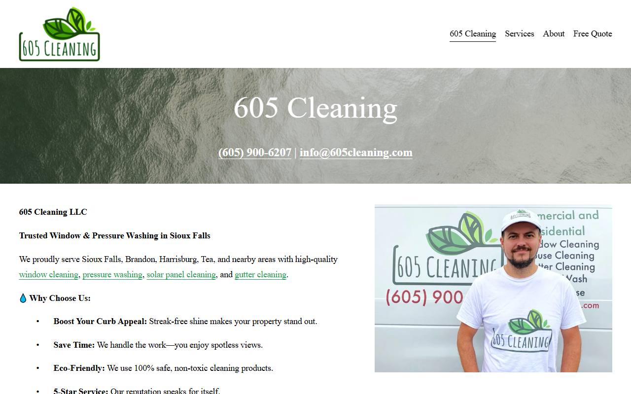 605cleaning.com screenshot