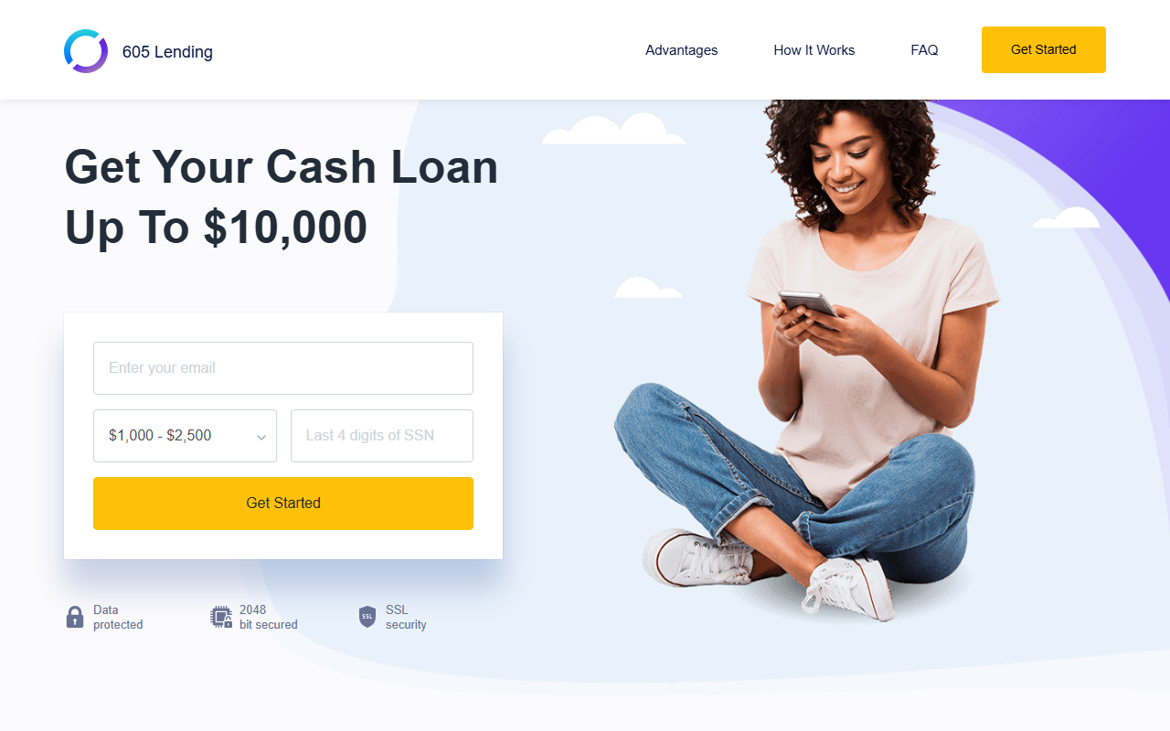 605lendingloans.com screenshot