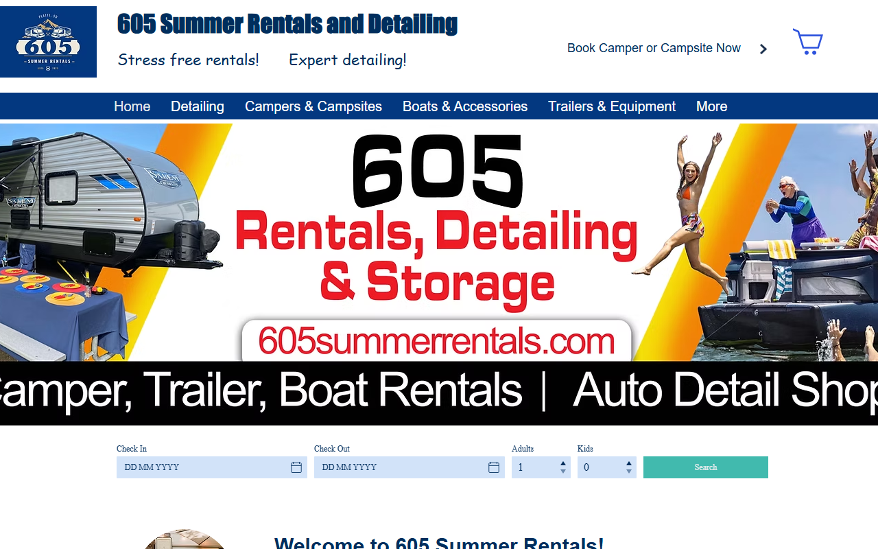 605summerrentals.com screenshot