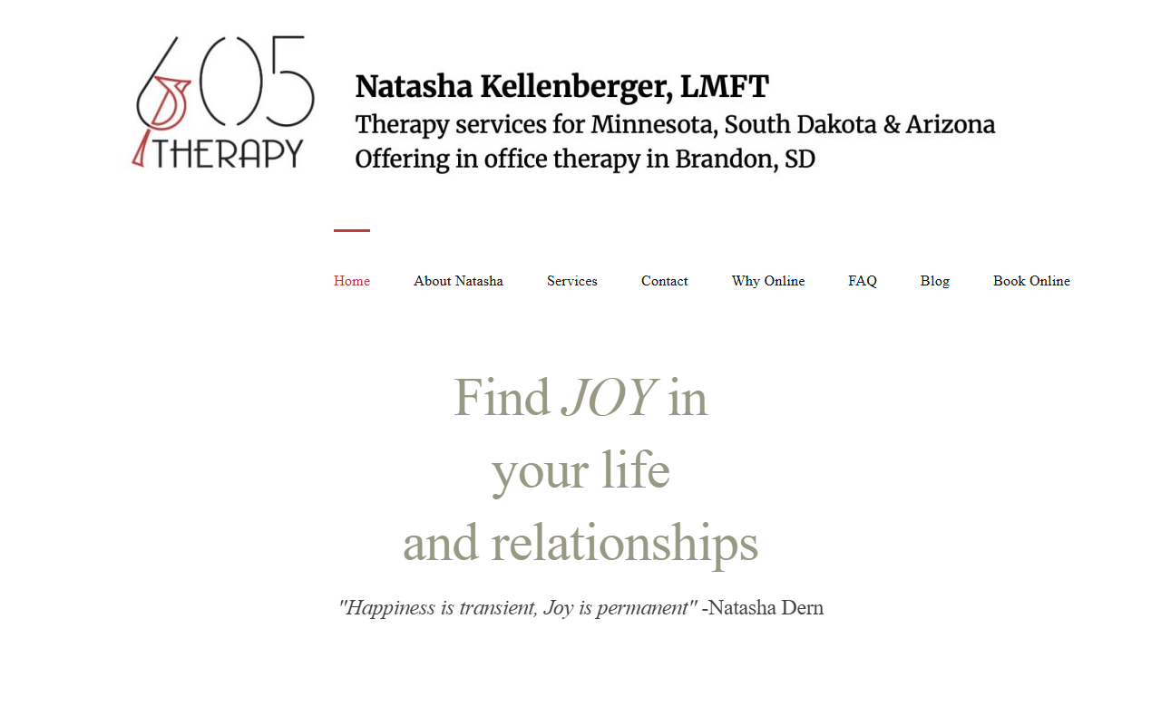 605therapy.com screenshot