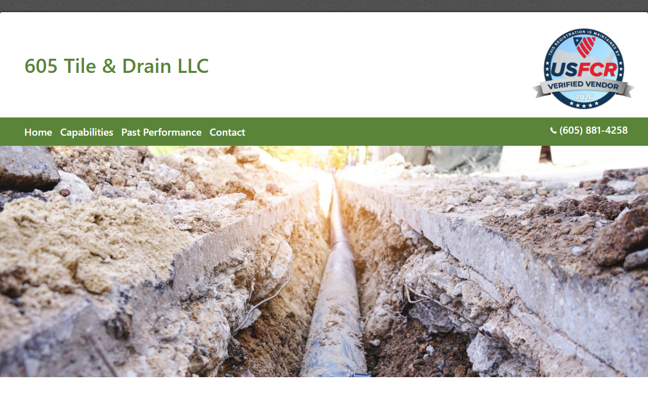 605tiledraingov.com screenshot