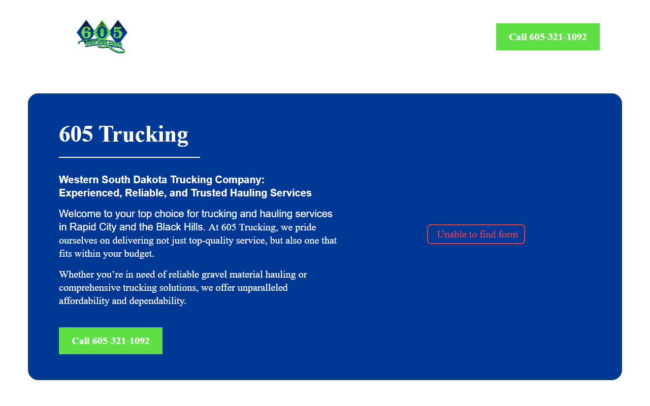 605trucking.com screenshot