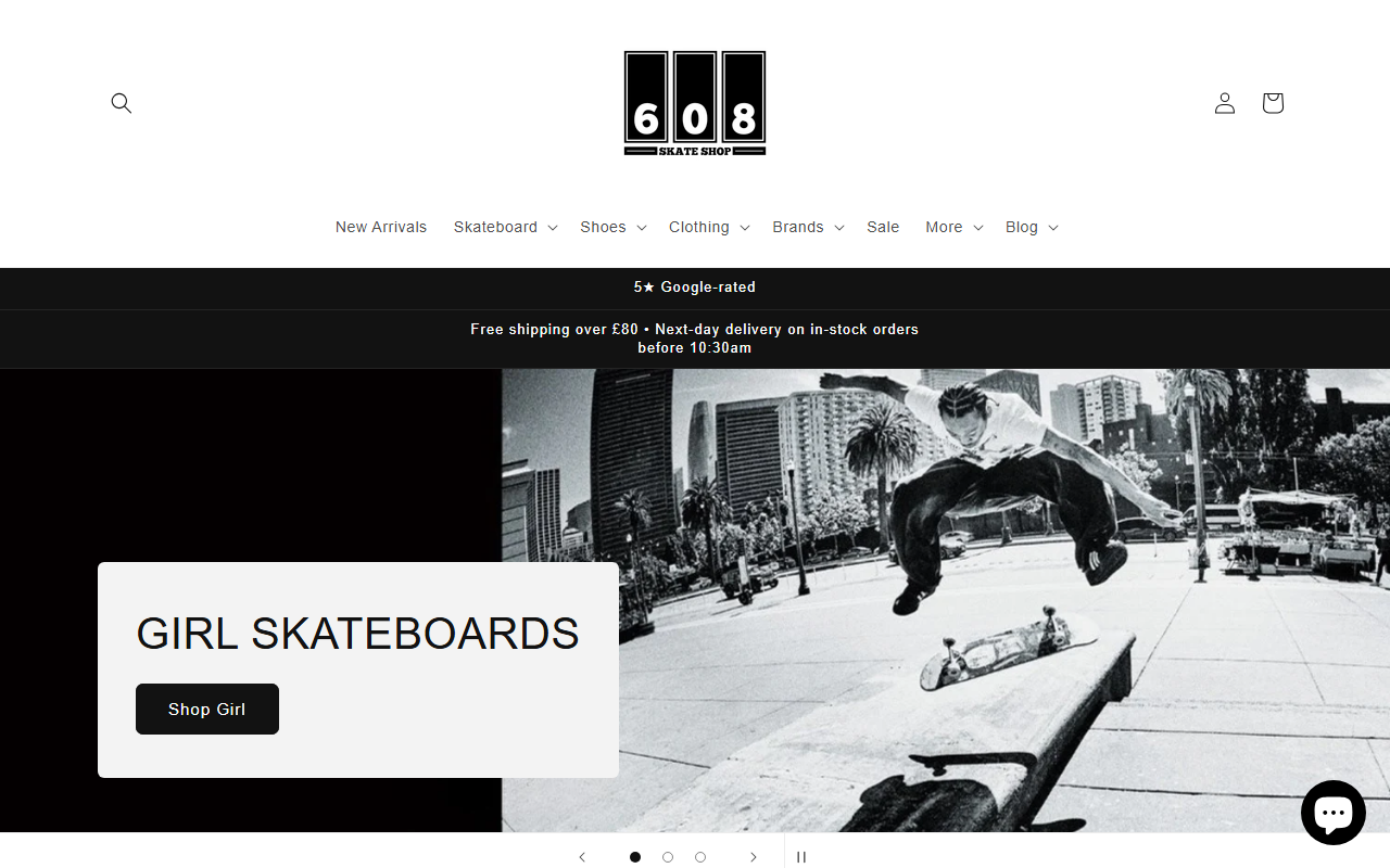 608skateshop.com screenshot