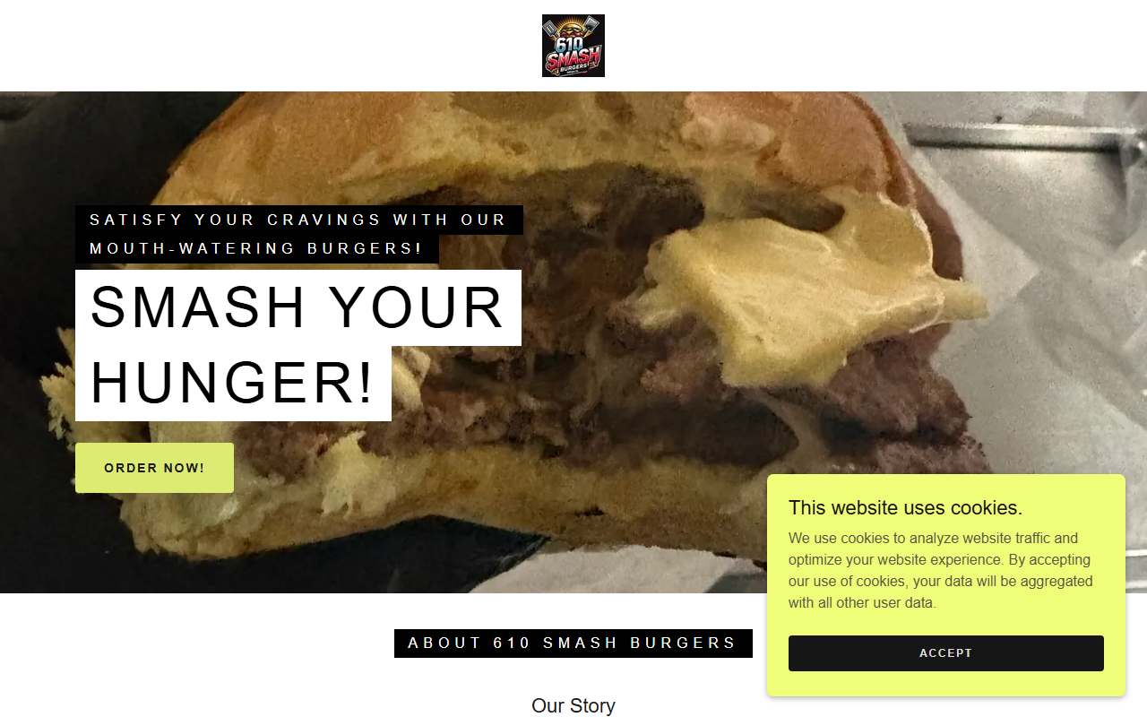 610smashburgers.com screenshot