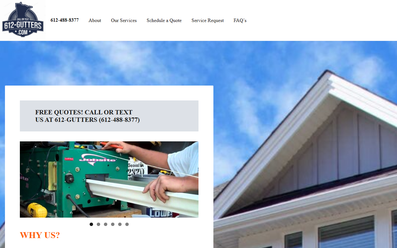 612-gutters.com screenshot