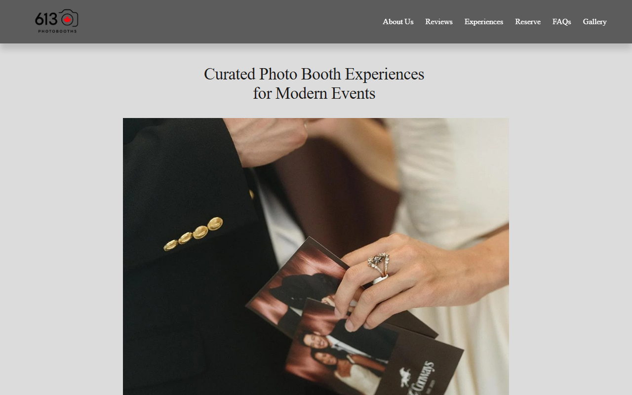 613photobooths.com screenshot