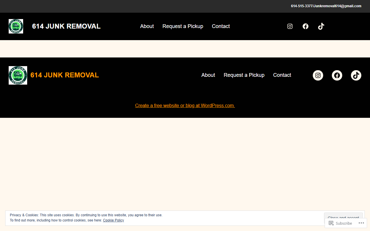 614-junk-removal.com screenshot