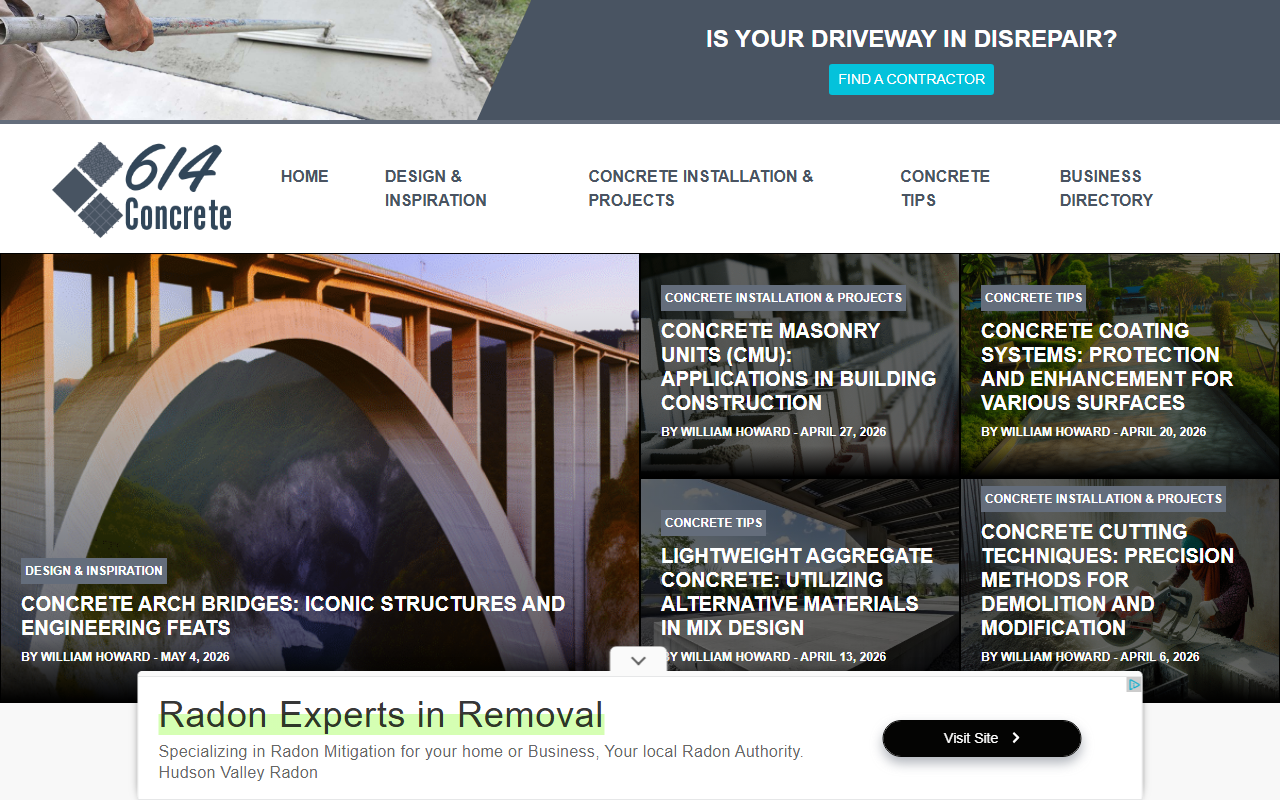 614concrete.com screenshot
