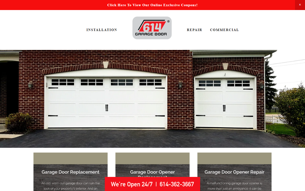 614garagedoor.com screenshot