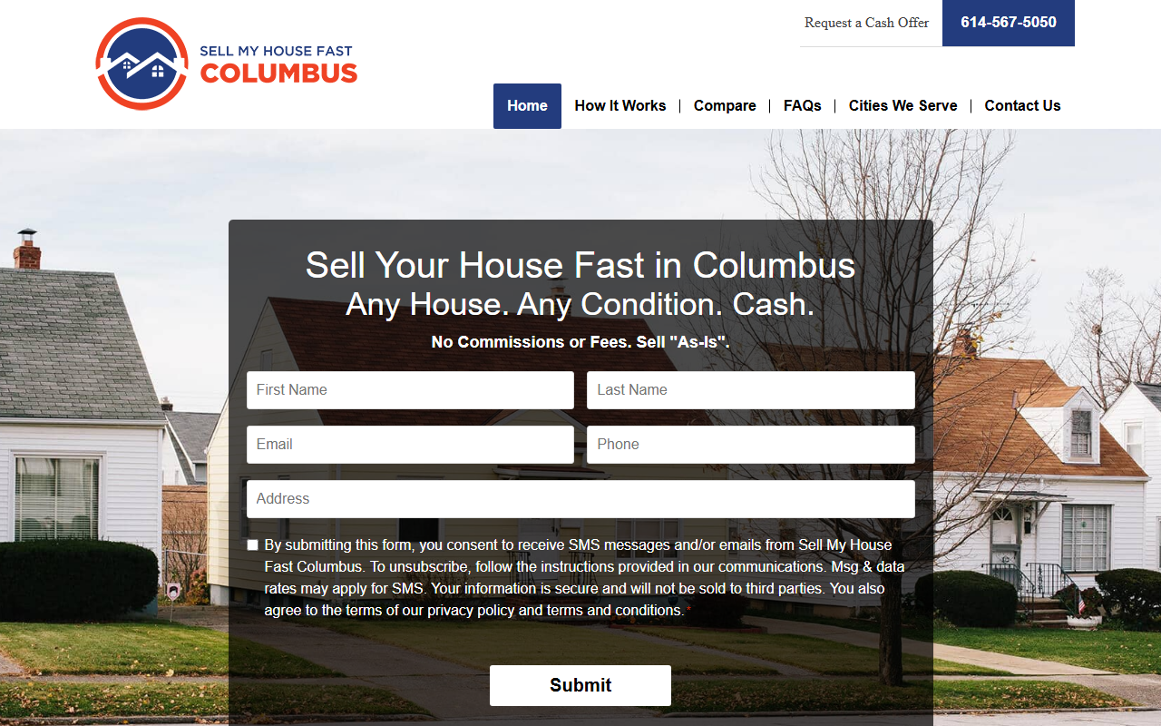 614homebuyers.com screenshot