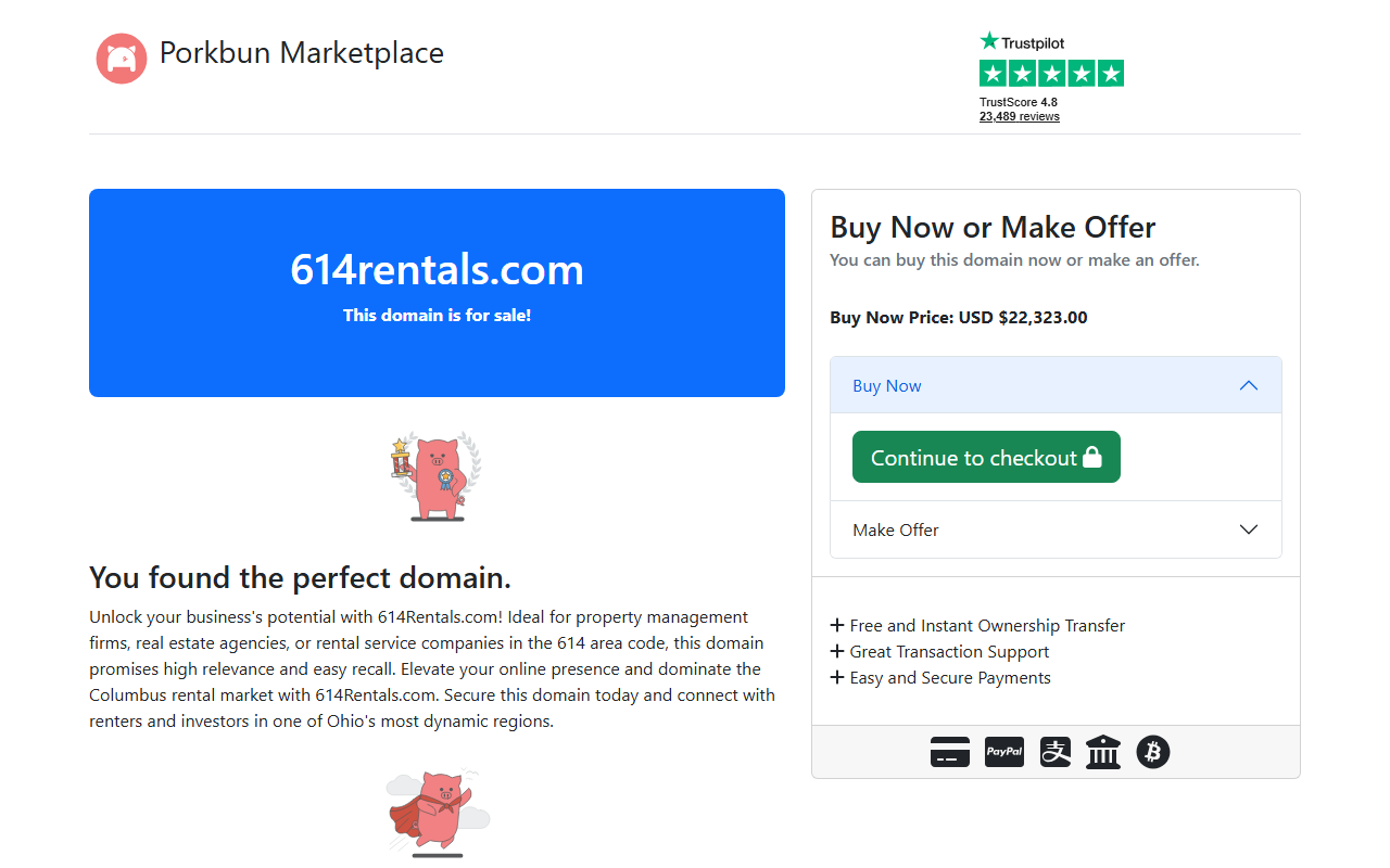 614rentals.com screenshot