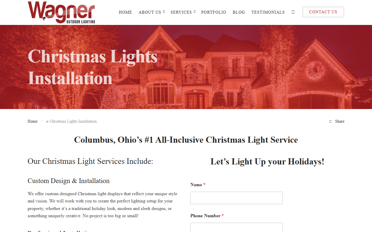 614xmaslights.com screenshot