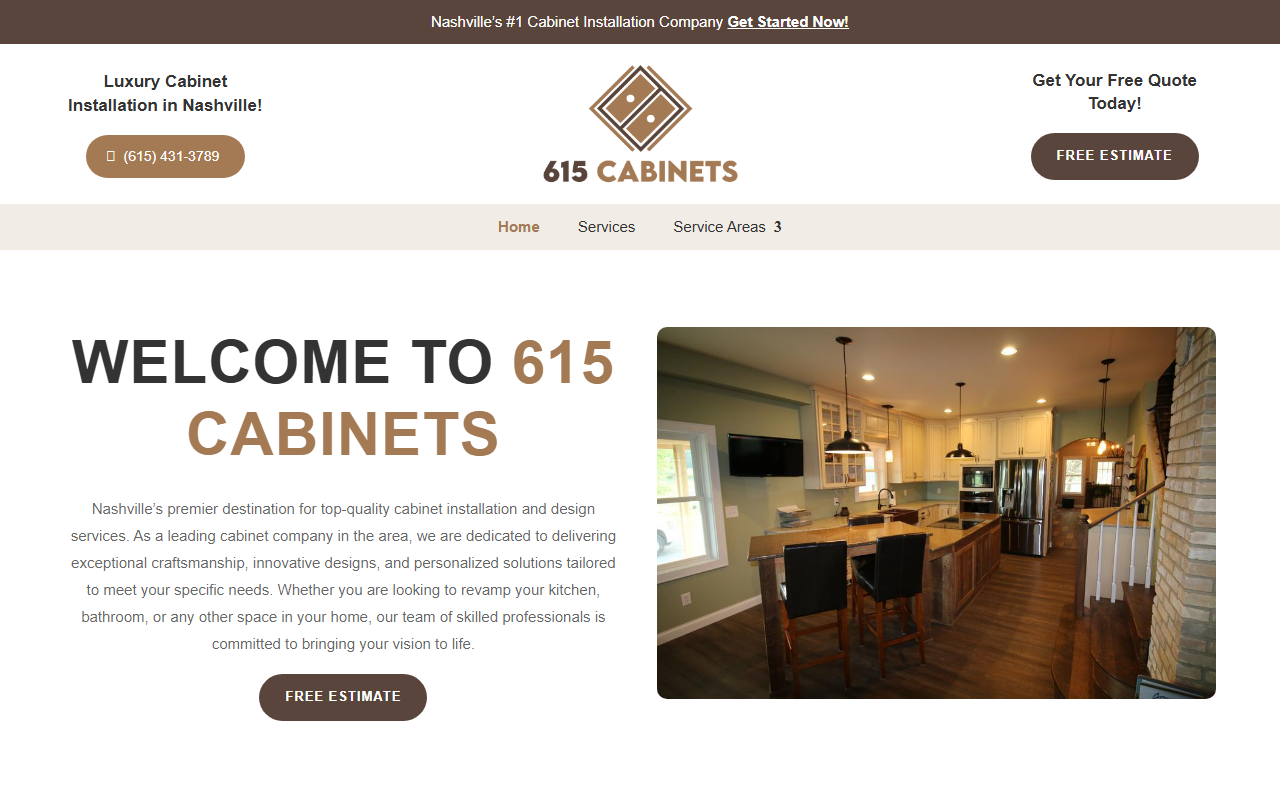 615cabinets.com screenshot