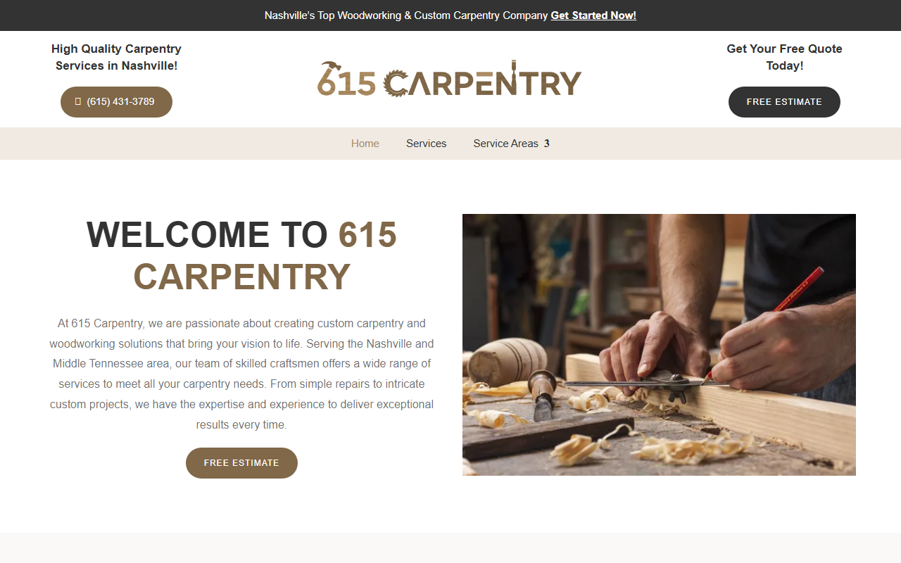 615carpentry.com screenshot