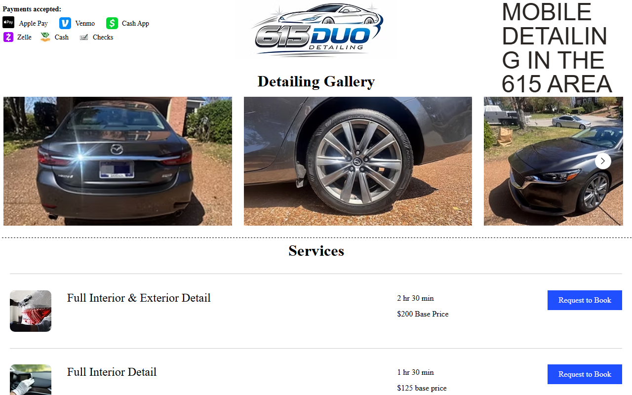 615duodetailing.com screenshot