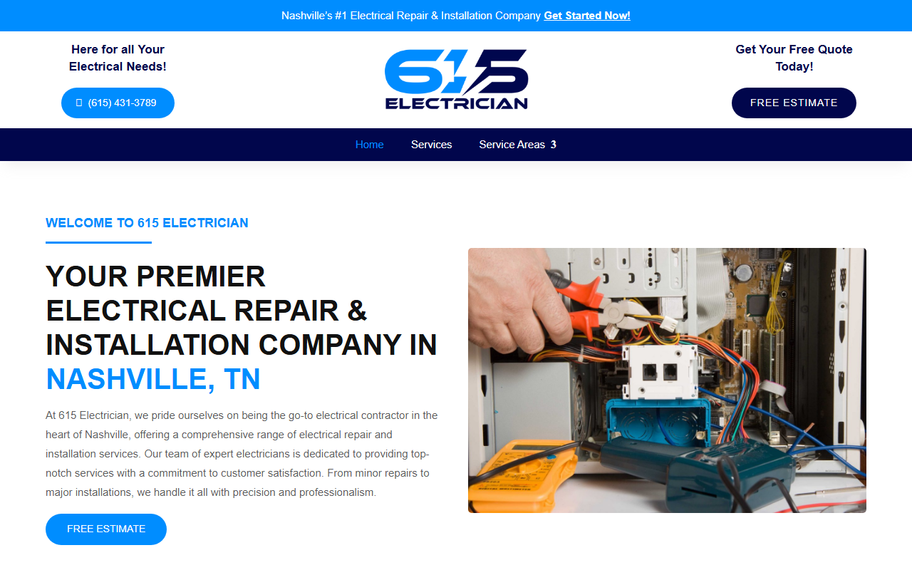615electrician.com screenshot