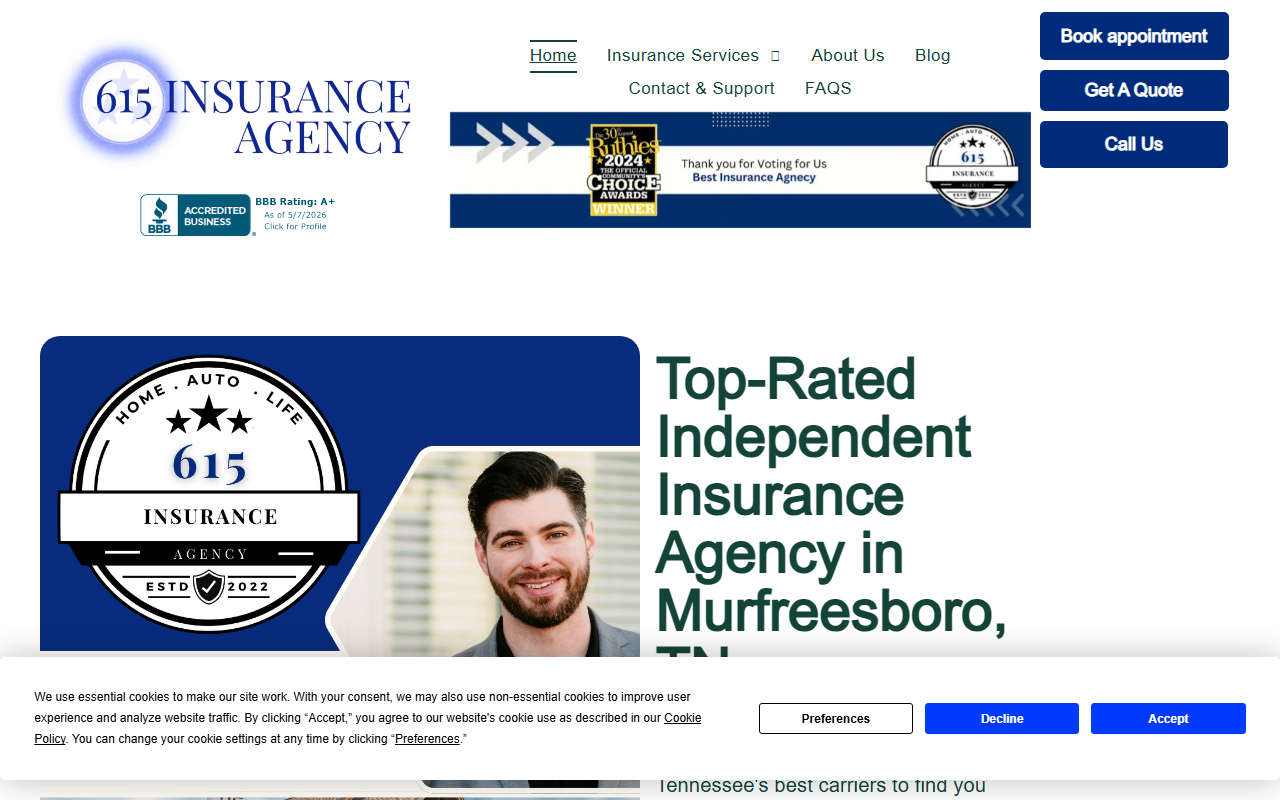 615insured.com screenshot