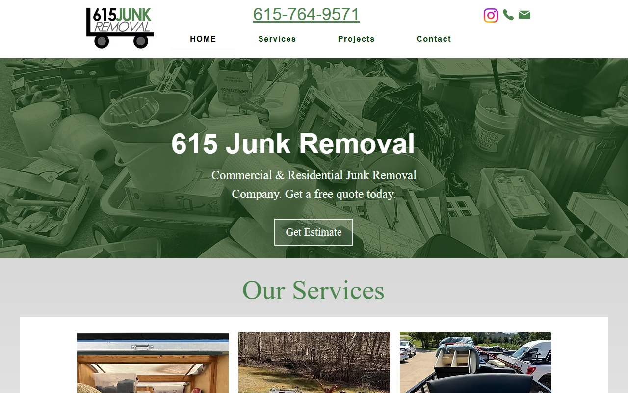 615junkremoval.com screenshot