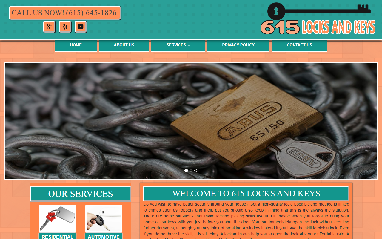 615locksandkeys.com screenshot