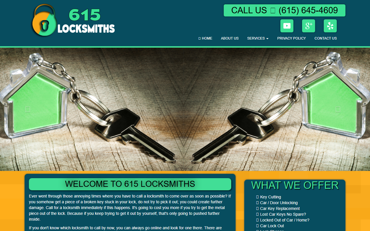 615locksmiths.com screenshot