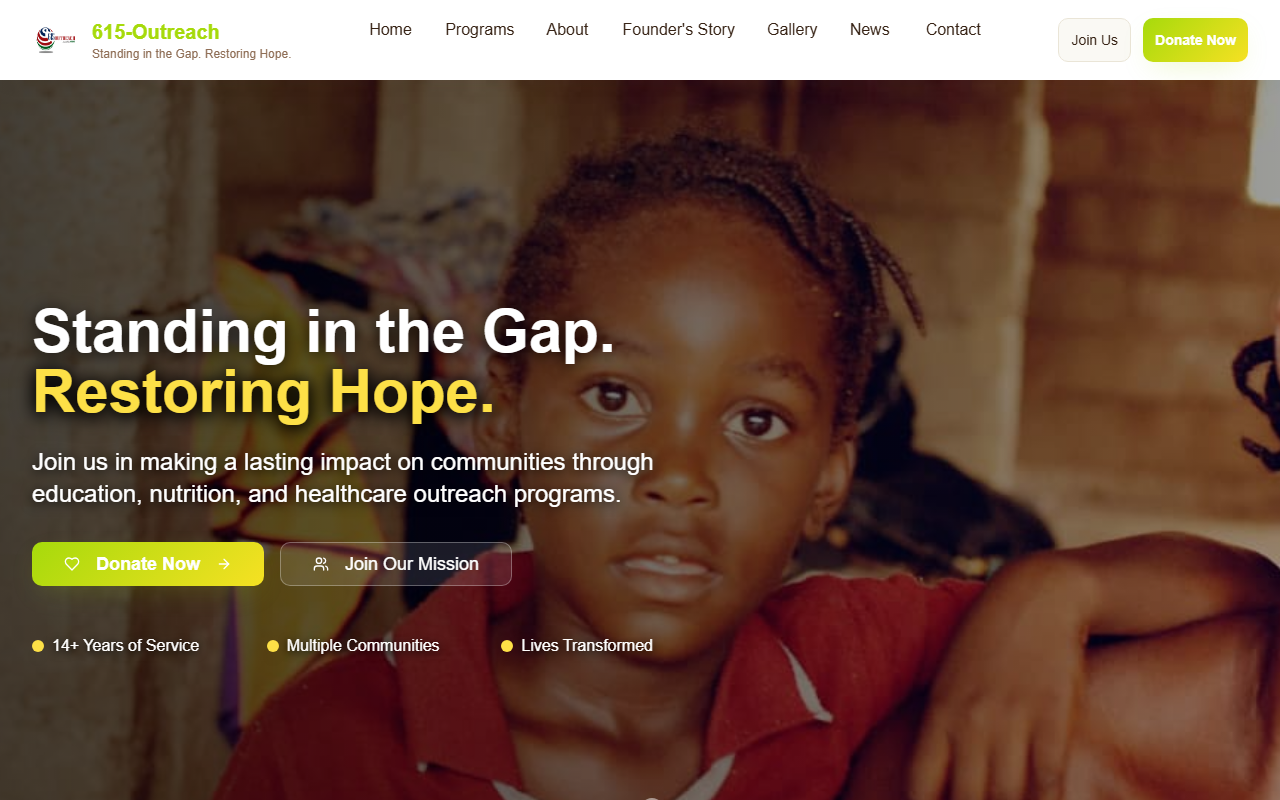 615outreach.com screenshot