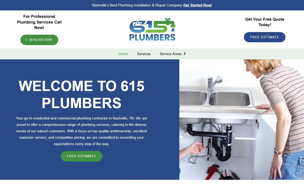 615plumbers.com screenshot