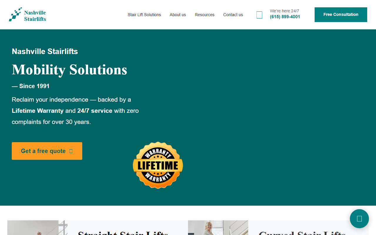 615stairlift.com screenshot