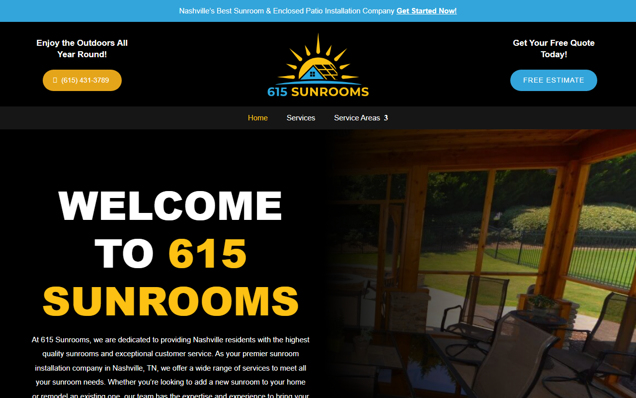 615sunrooms.com screenshot