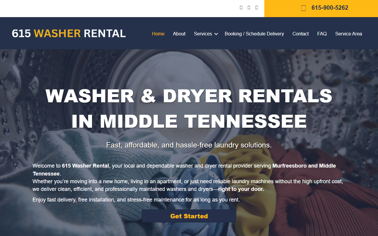 615washerrentals.com screenshot