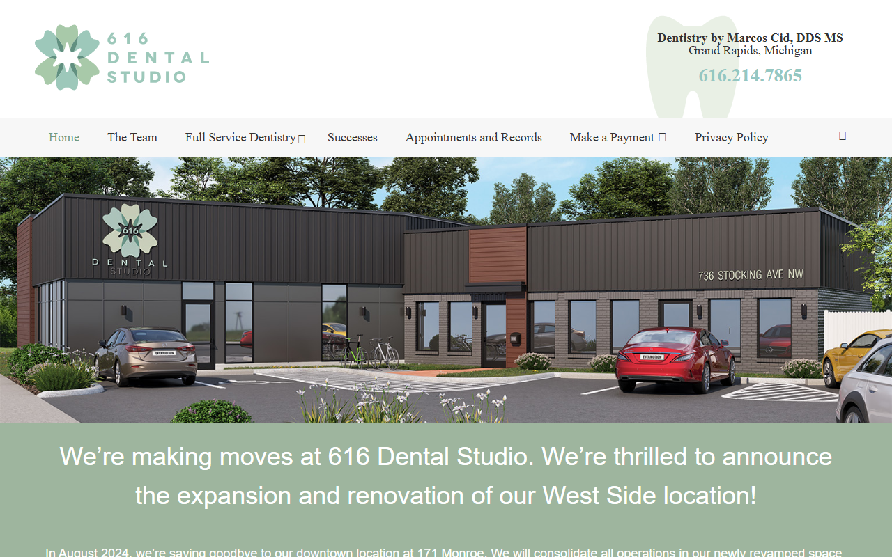 616dentalstudio.com screenshot