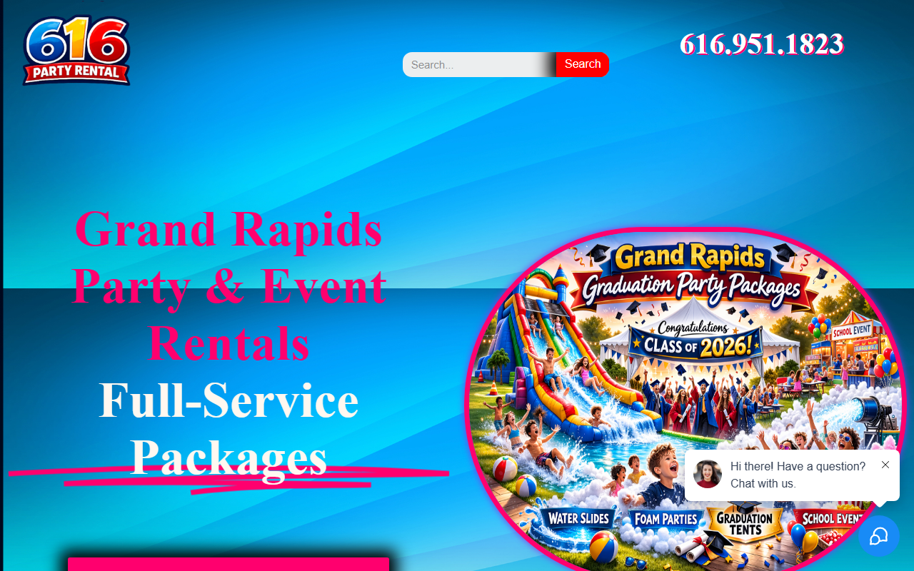 616partyrental.com screenshot