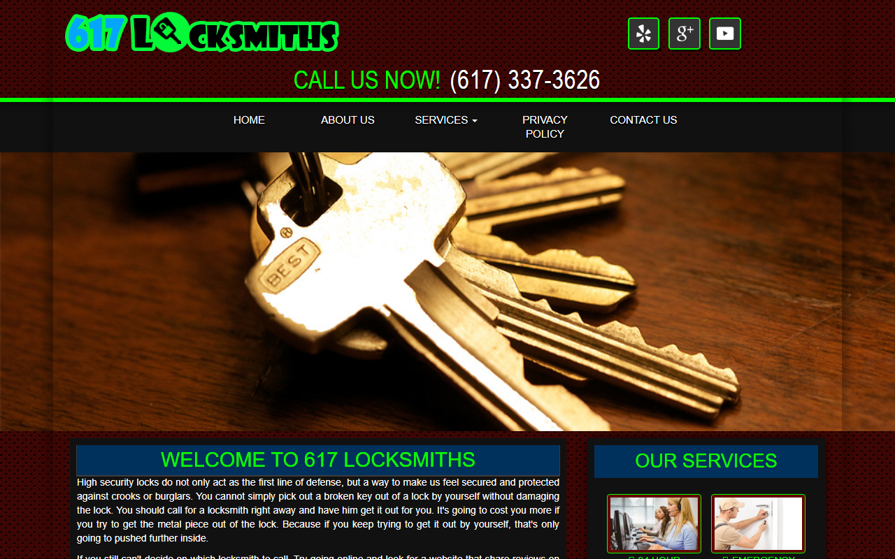 617locksmiths.com screenshot