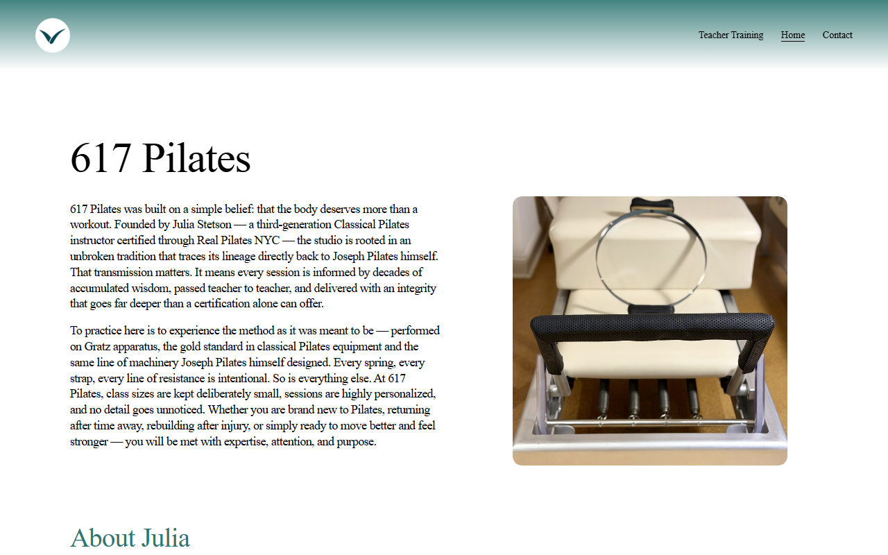 617pilates.com screenshot