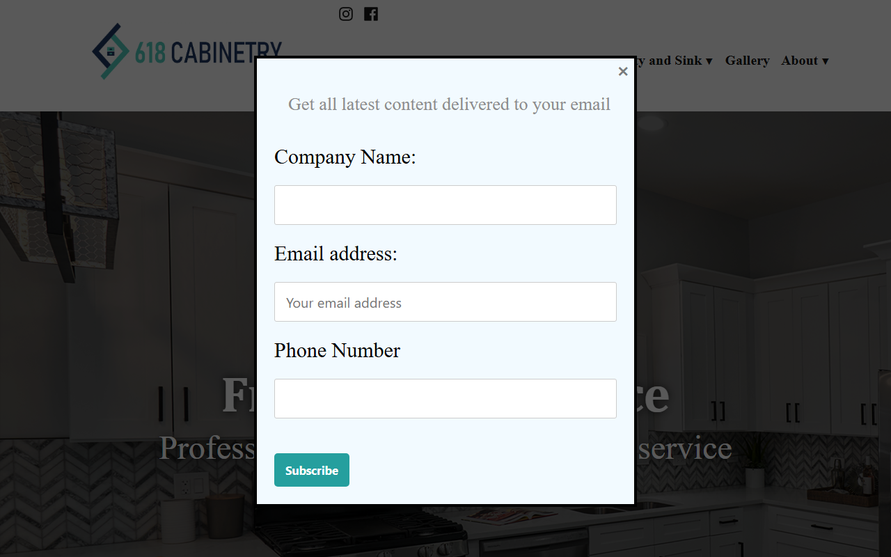 618cabinetry.com screenshot
