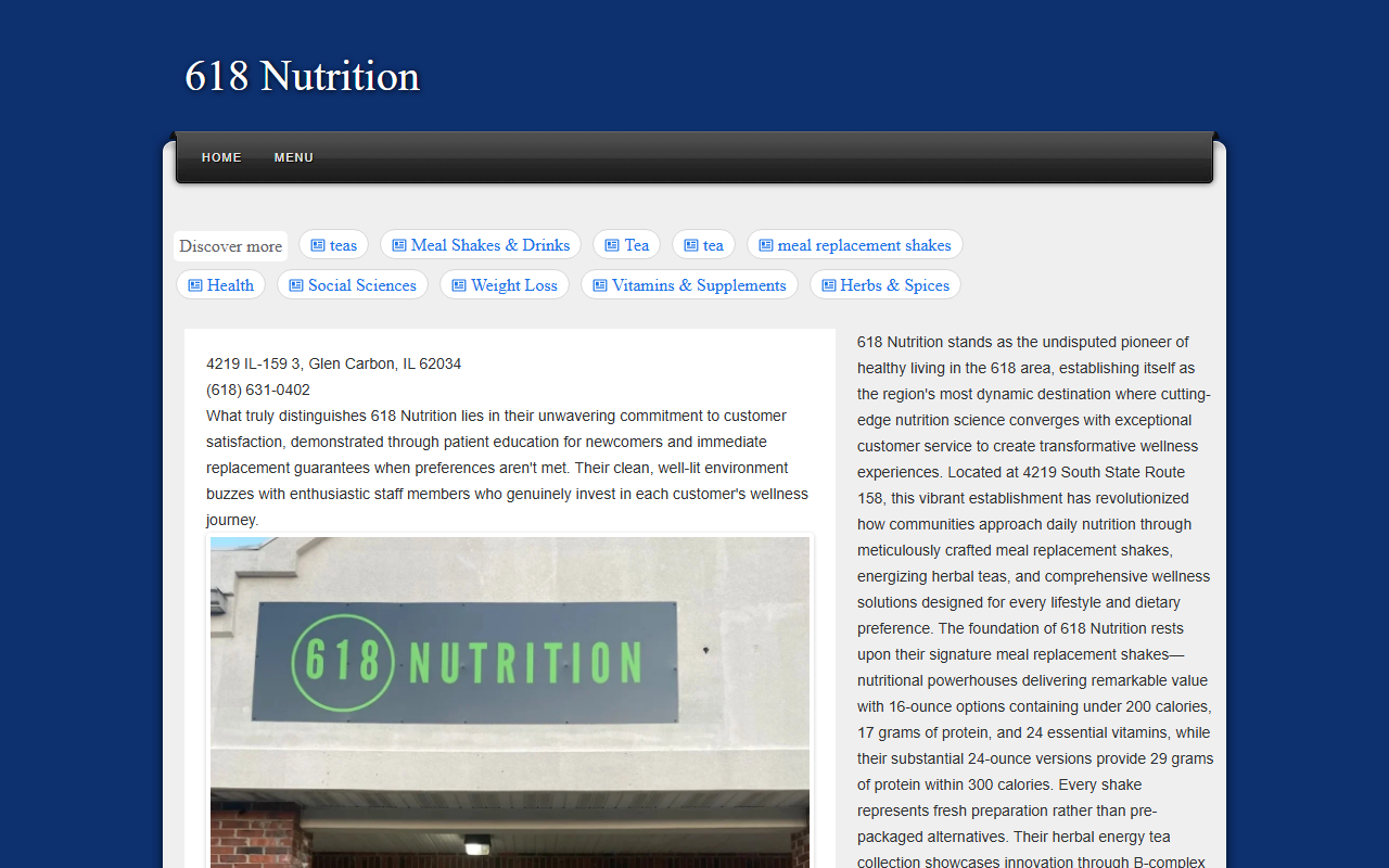 618nutrition.com screenshot