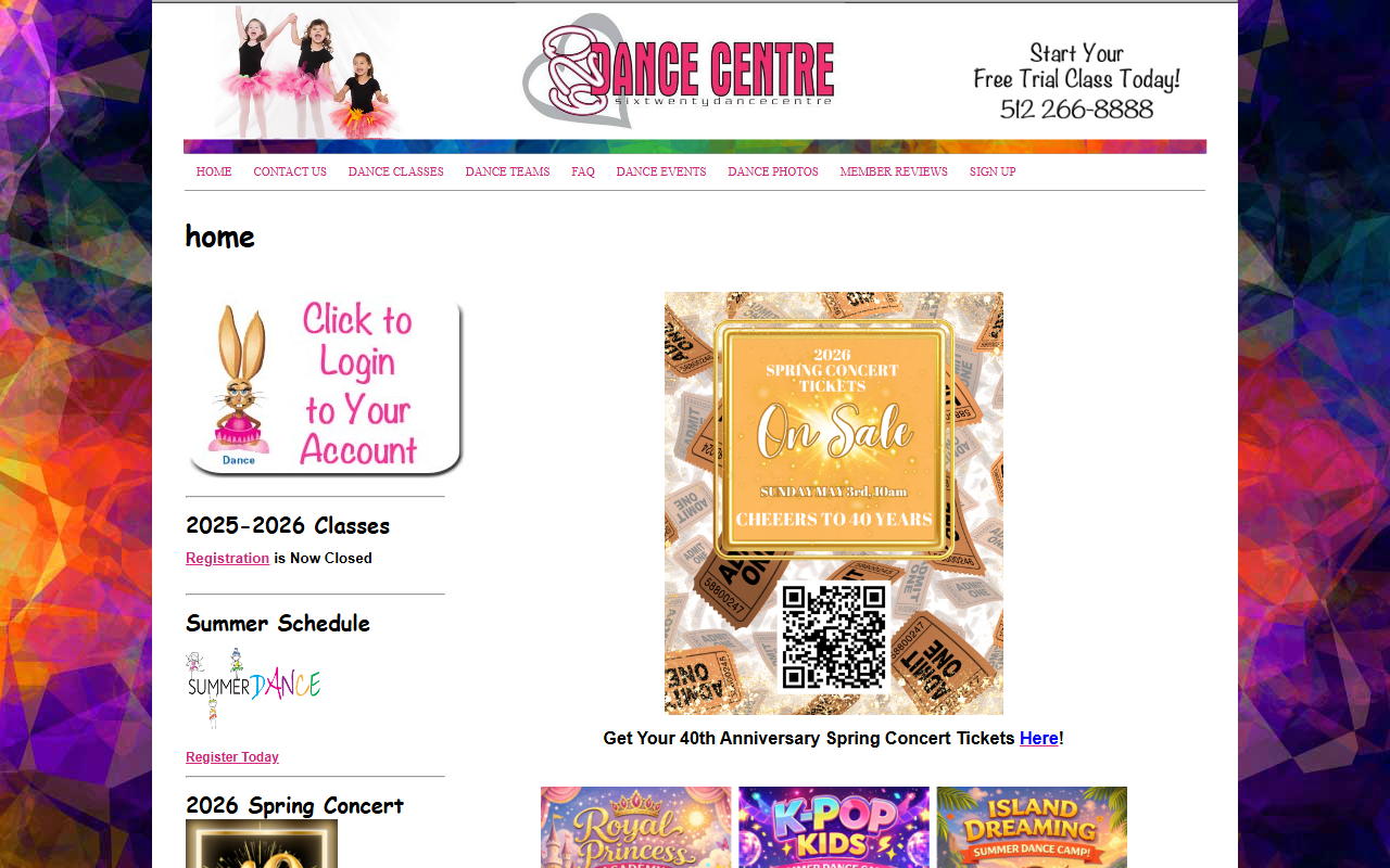 620dancecentre.com screenshot