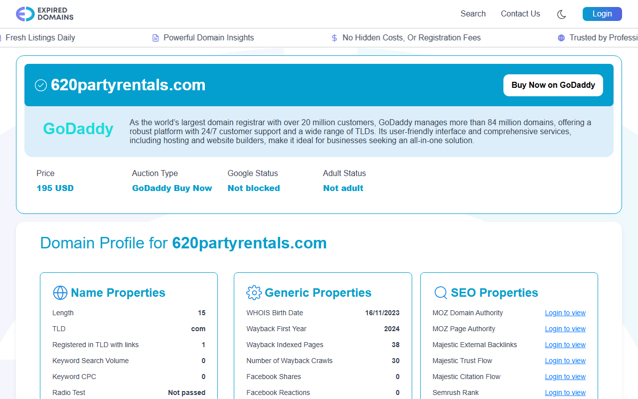 620partyrentals.com screenshot