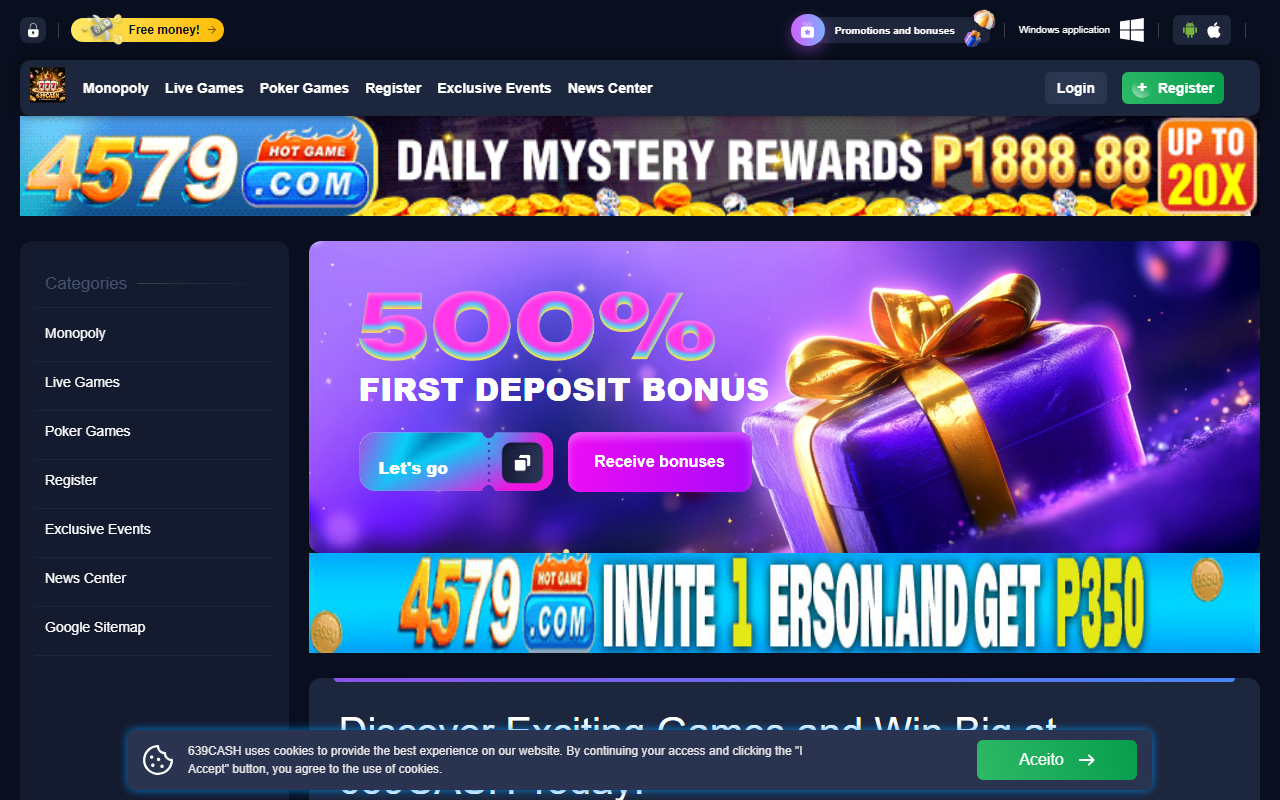 639cashwin.com screenshot
