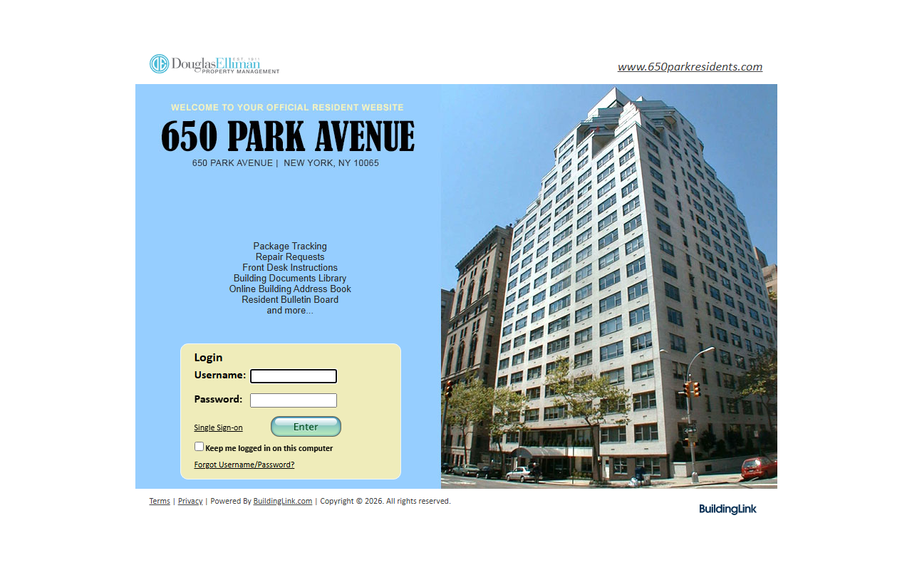 650parkresidents.com screenshot