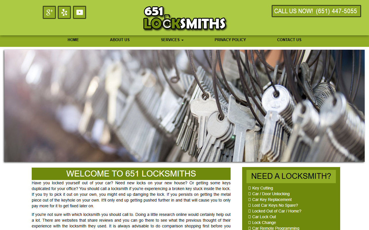651locksmiths.com screenshot