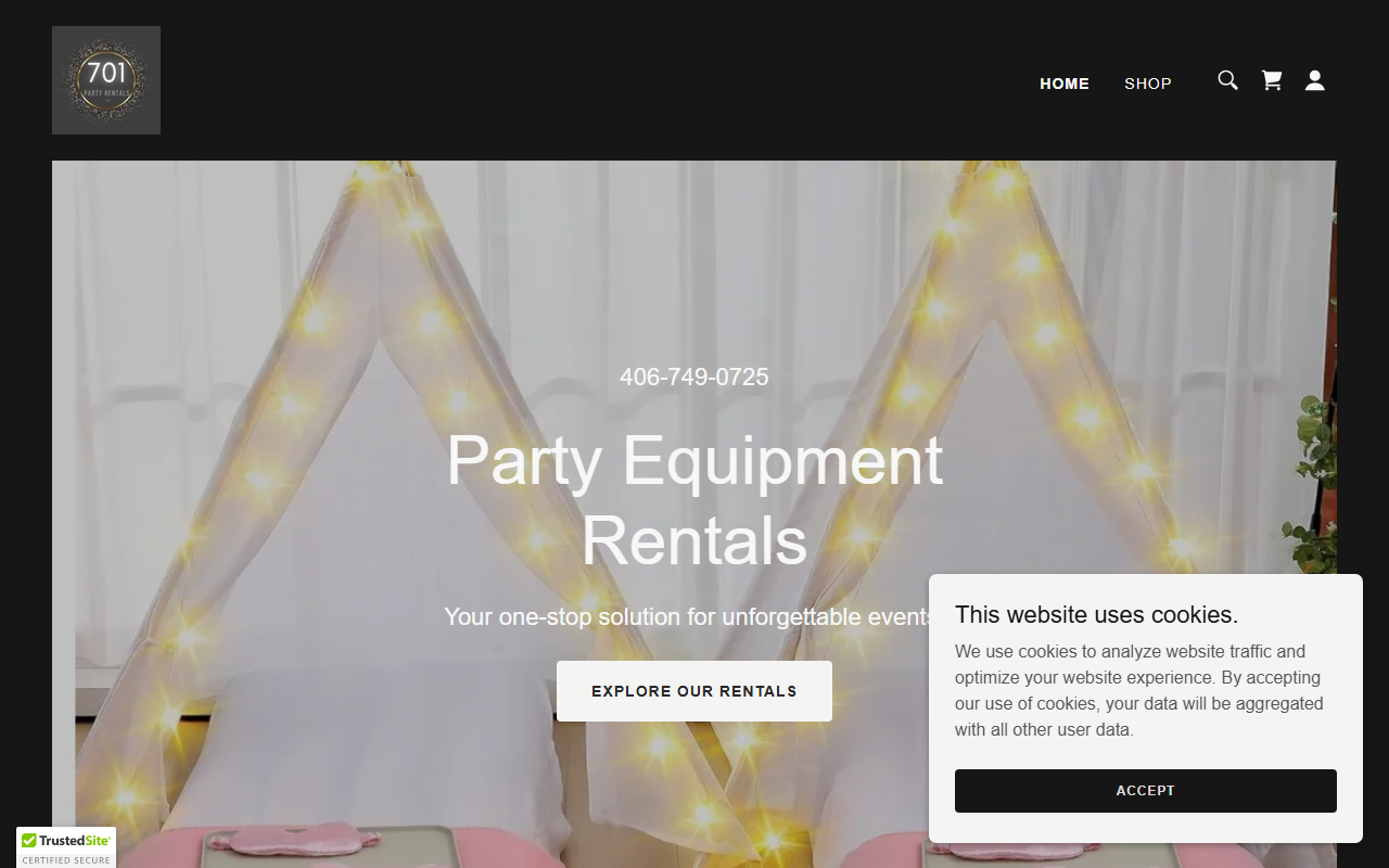 701partyrental.com screenshot