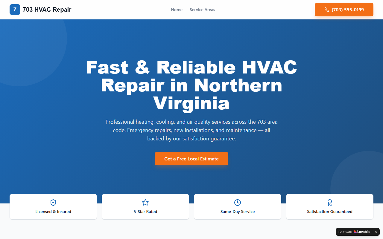 703hvacrepair.com screenshot
