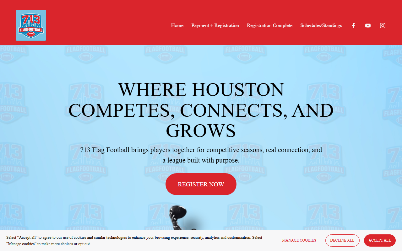 713flagfootball.com screenshot