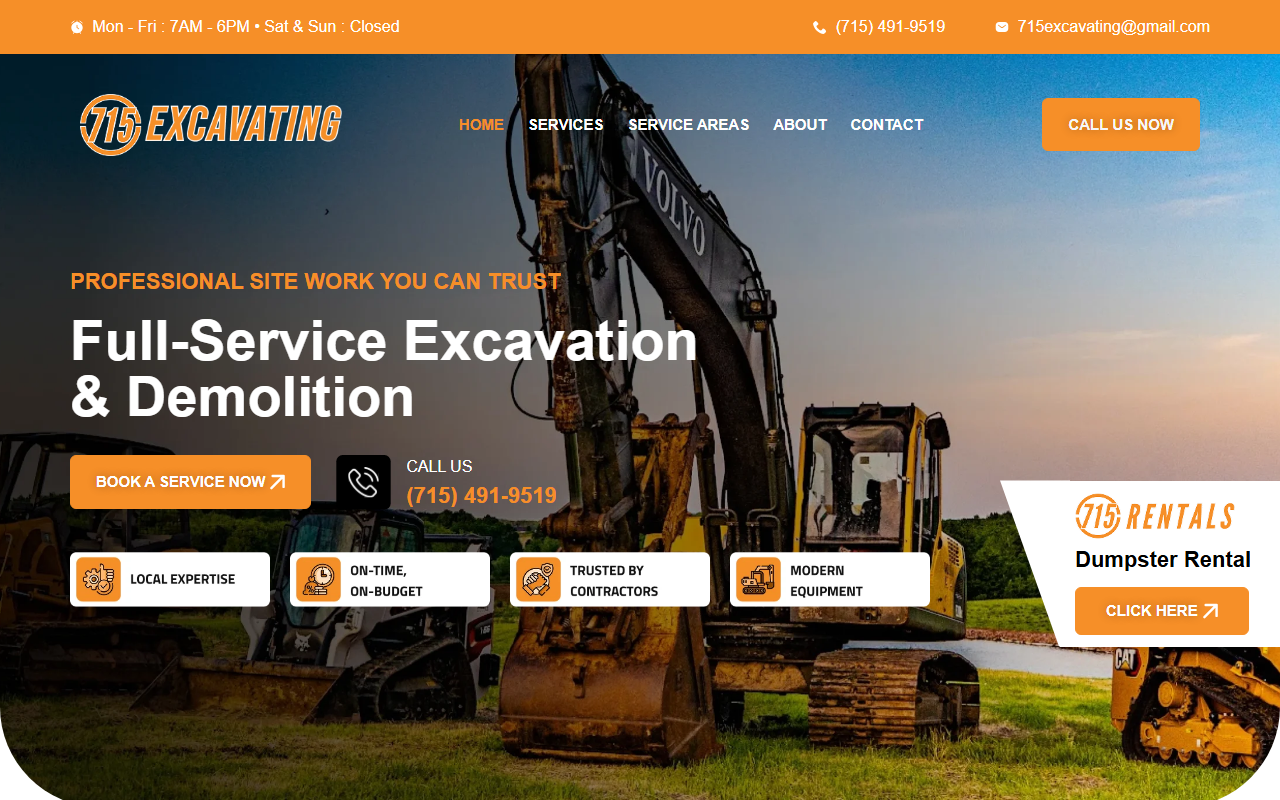 715excavating.com screenshot