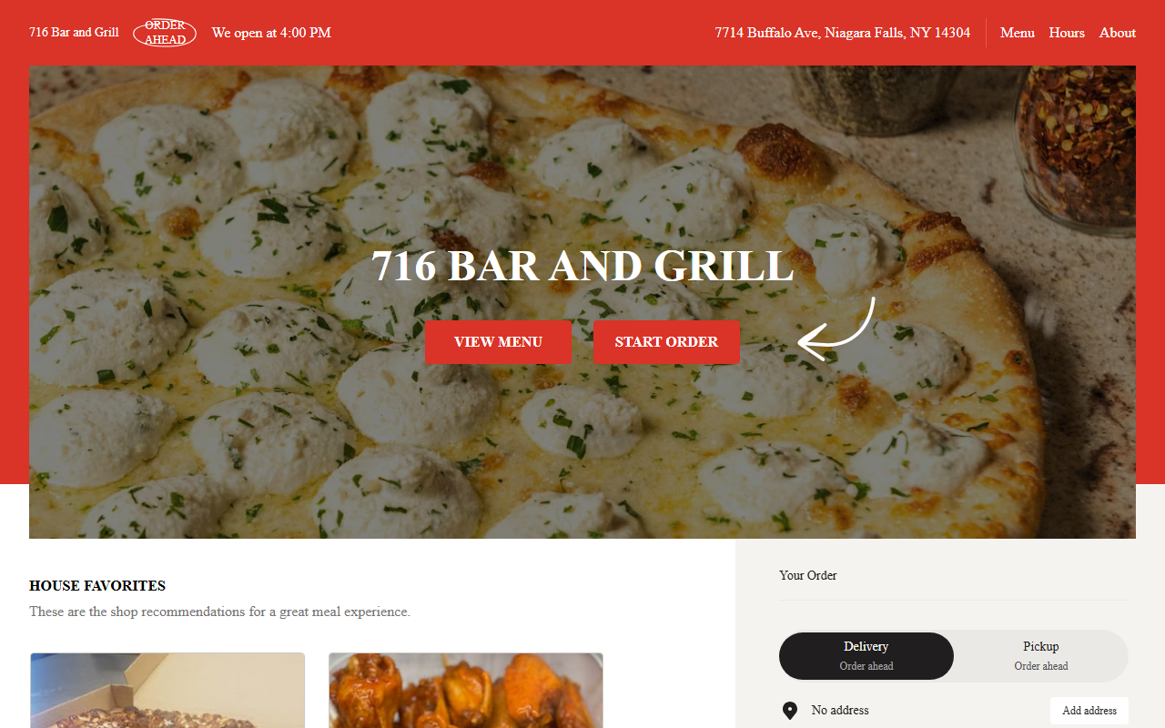 716bargrill.com screenshot