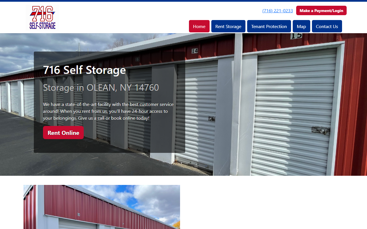 716selfstorage.com screenshot
